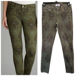 Paige Green Paisley Verdugo Ultra Skinny Jeans Womens Size 27